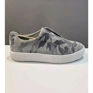 J/Slides NEW Womens 8.5M Alara1 Suede Leather Camo Grey Slip-On Sneakers